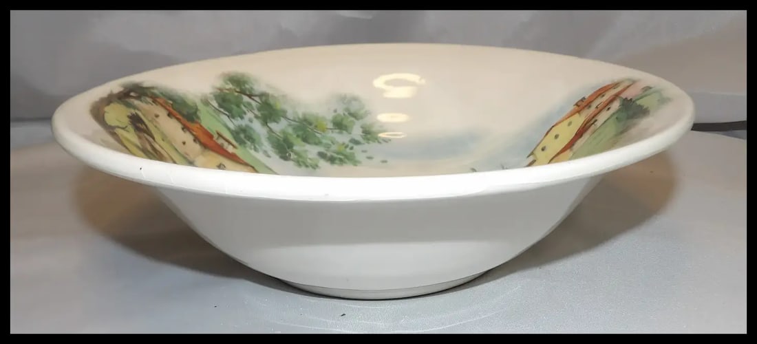 Azzurra Ceramiche Italian Farm Scene Bowl Made in Italy - 3