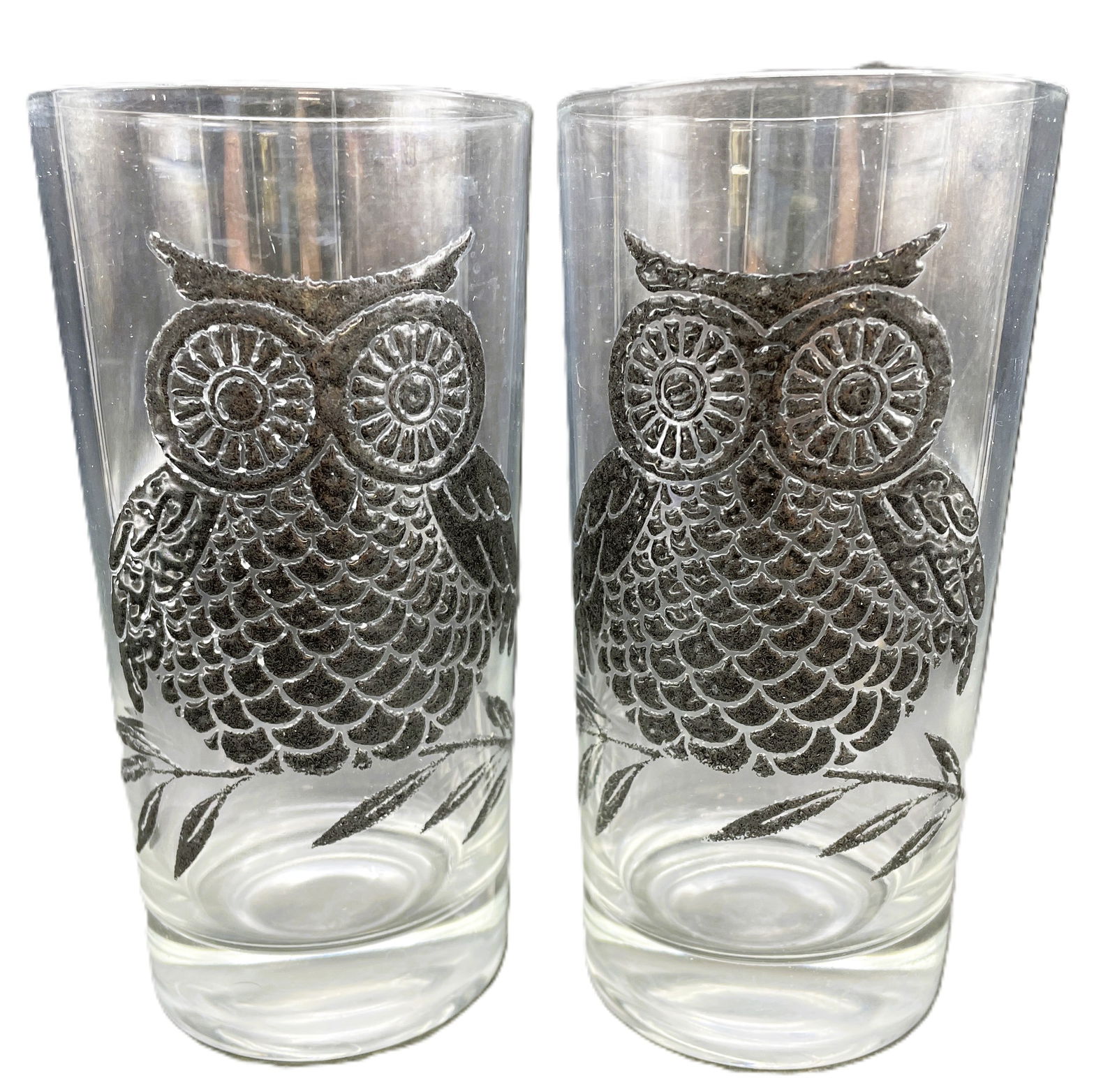 MCM West Virginia Black Owl Tall Tumbler Glasses - 2