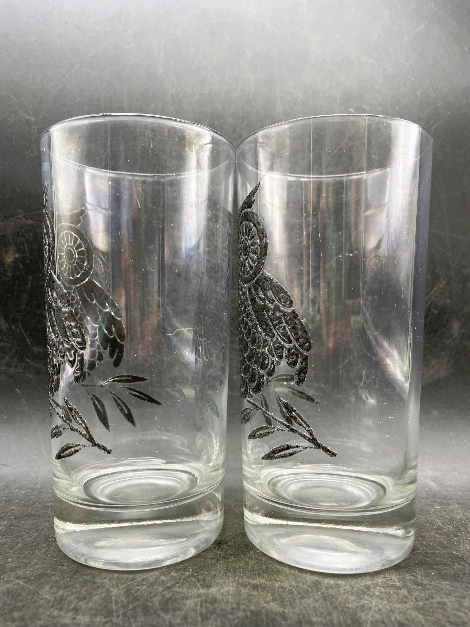 MCM West Virginia Black Owl Tall Tumbler Glasses - 4