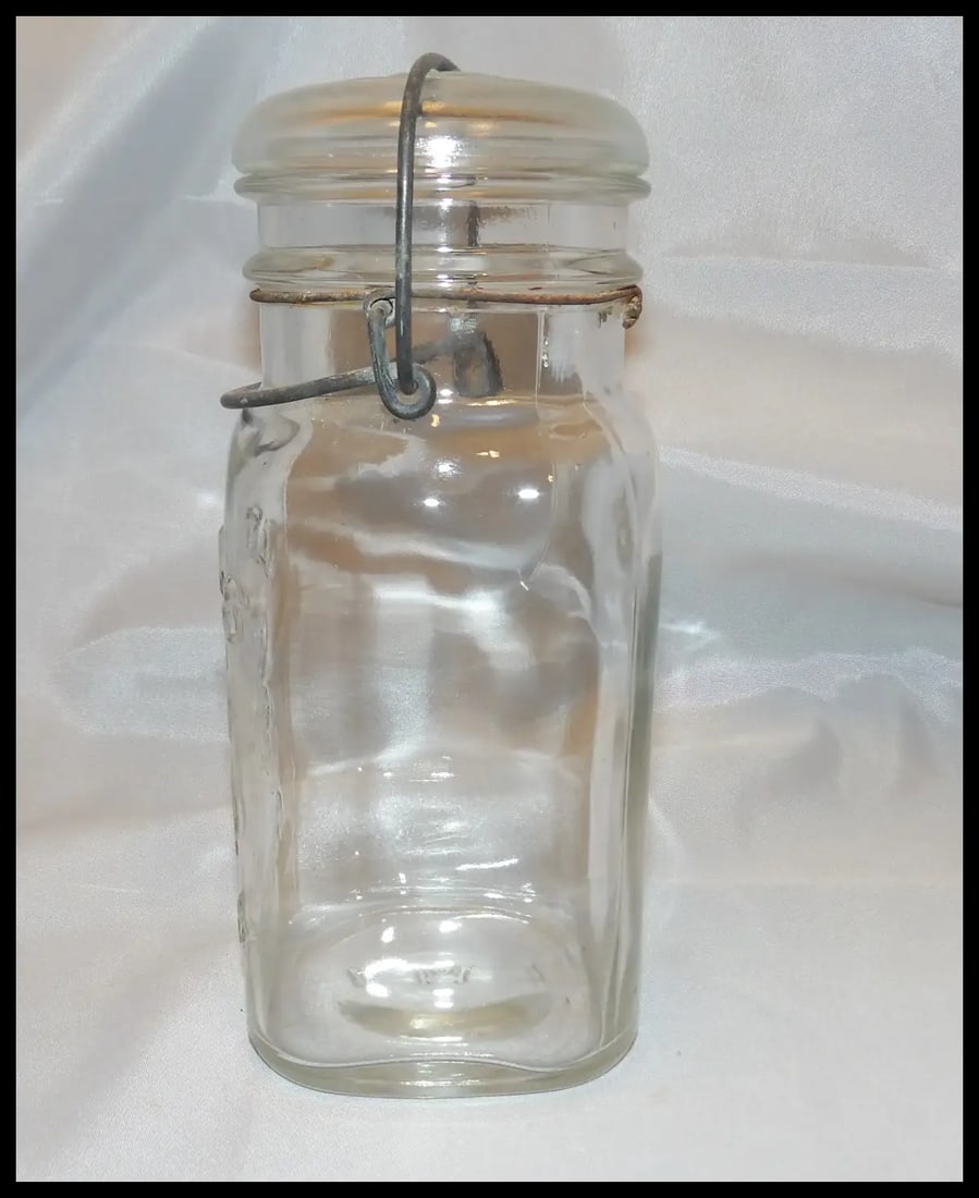 Hazel Atlas One Quart Good Luck Canning Jar with Bail Close - 6