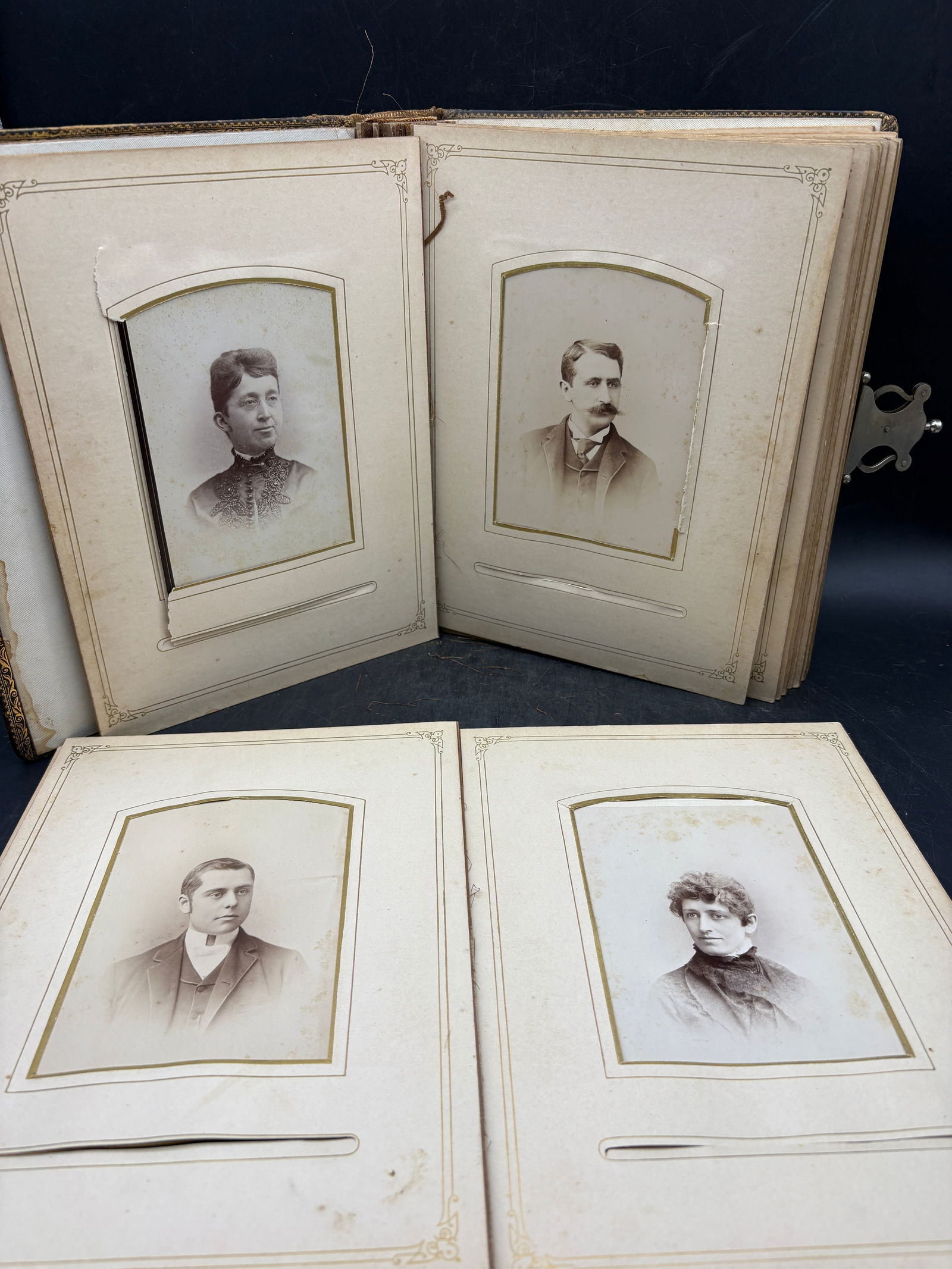 Antique HB Hansbury Phila Photo Album Cabinet Cards & Photographs 23 qty - 3