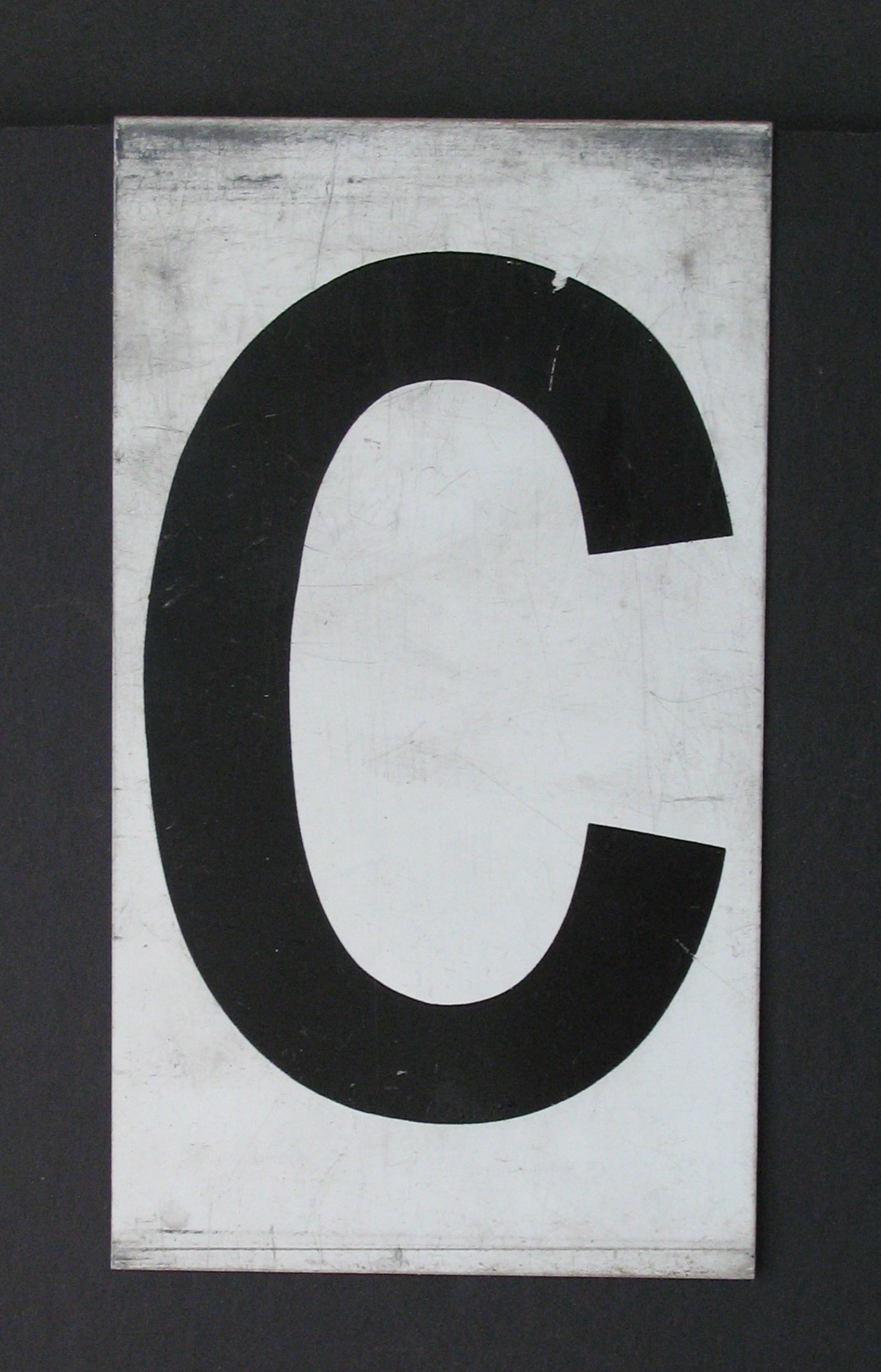 Antique tin movie marque letter “C”: Title: Antique tin movie marque letter “C” Date/Period: 1950's Dimension: 8 3/4” x 5” Additional Information: Nice antique tin movie marque letter “C” in original p