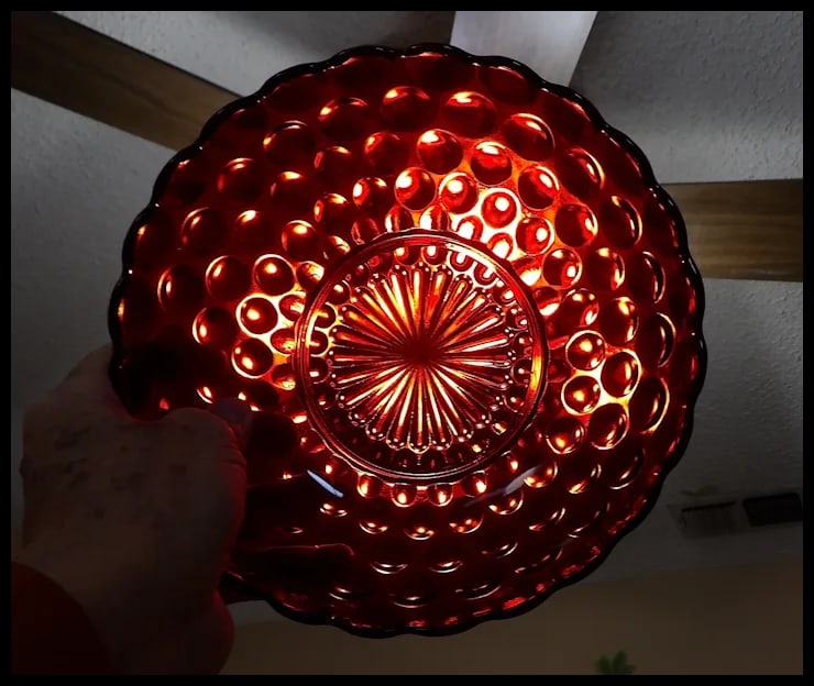 Anchor Hocking Royal Ruby Bubble Glass Vegetable Bowl - 5