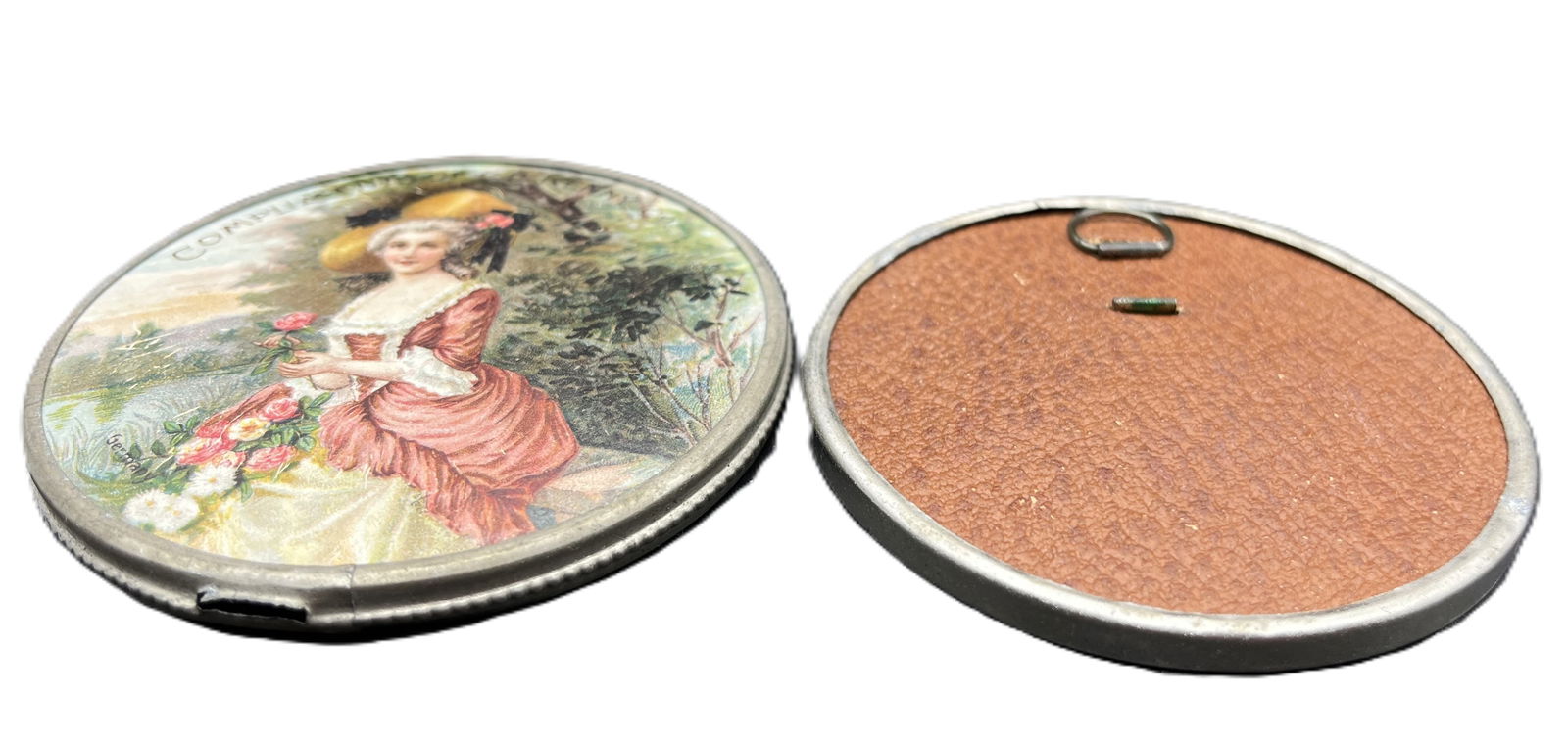 Early 1900's C D KENNY Co. Pocket Mirror Advertising Compact Victorian Lady - 5