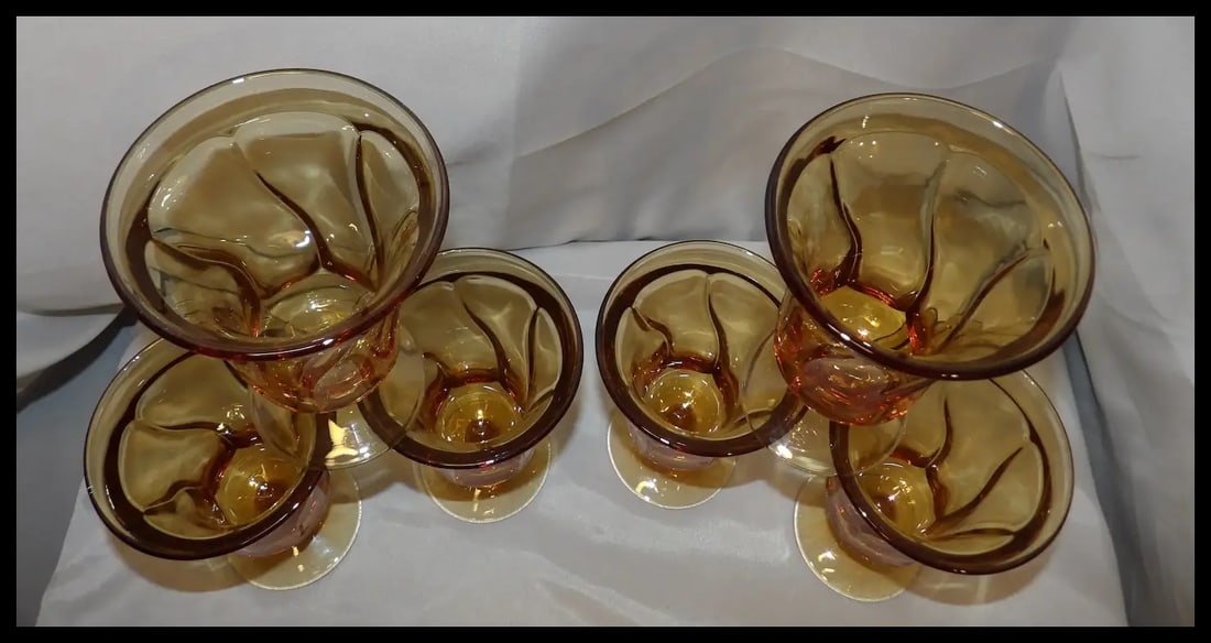 Set of Six Fostoria Jamestown Amber Ice Tea Glasses - 4