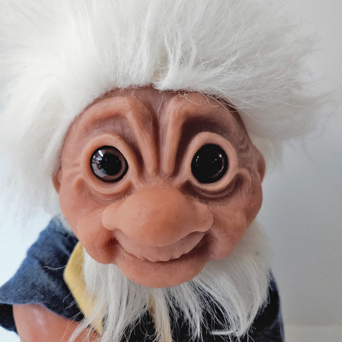 Original Grandpa Norfin Troll Dolls by Thomas Dam 1977 in Blue Felt Clothing #7002 - 12