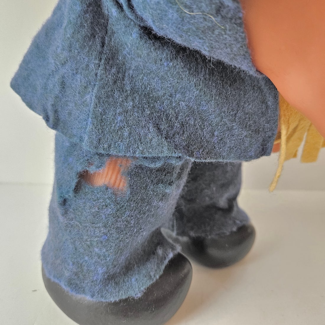 Original Grandpa Norfin Troll Dolls by Thomas Dam 1977 in Blue Felt Clothing #7002 - 13