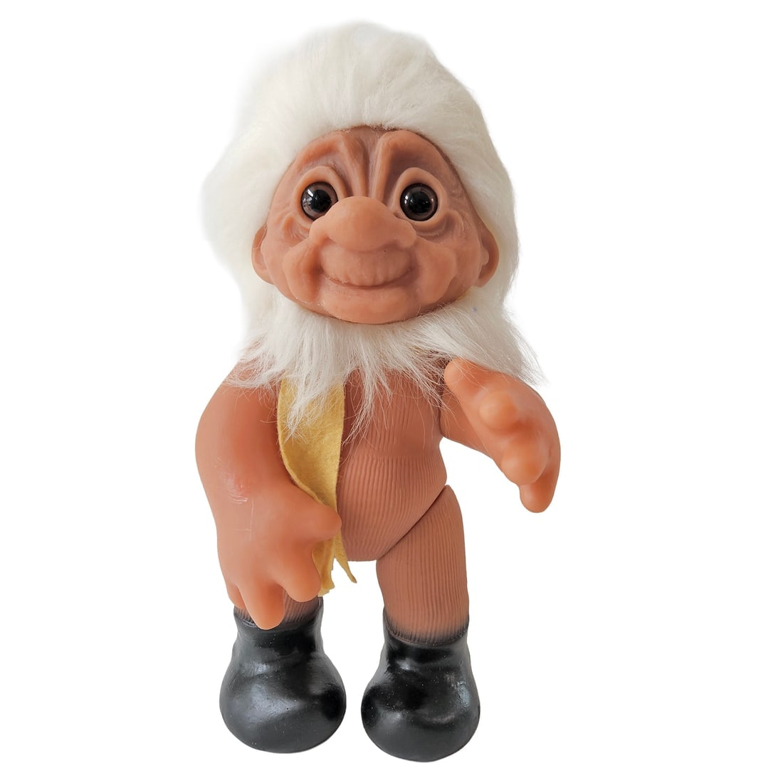 Original Grandpa Norfin Troll Dolls by Thomas Dam 1977 in Blue Felt Clothing #7002 - 3