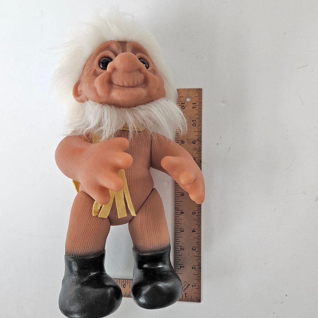 Original Grandpa Norfin Troll Dolls by Thomas Dam 1977 in Blue Felt Clothing #7002 - 6