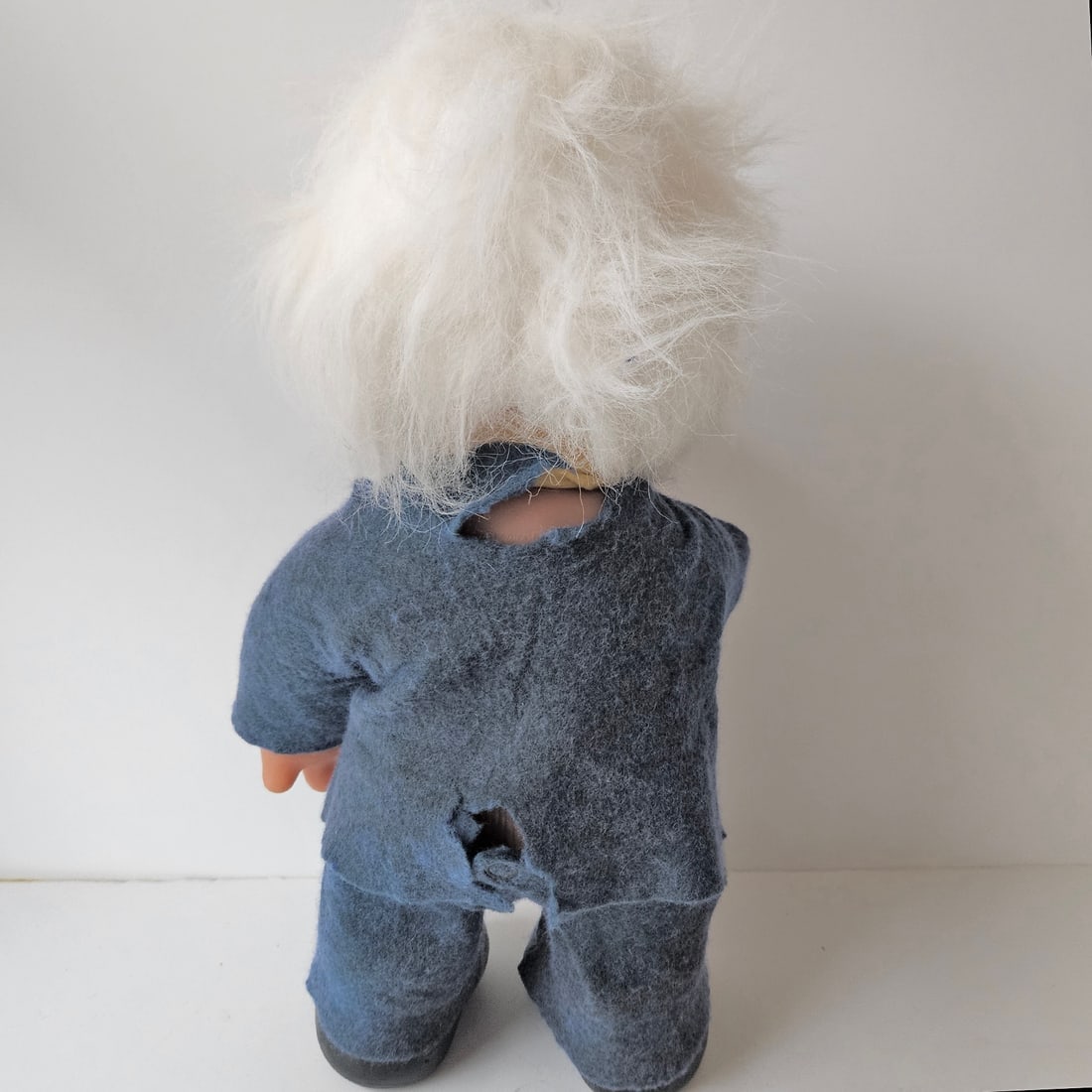 Original Grandpa Norfin Troll Dolls by Thomas Dam 1977 in Blue Felt Clothing #7002 - 7