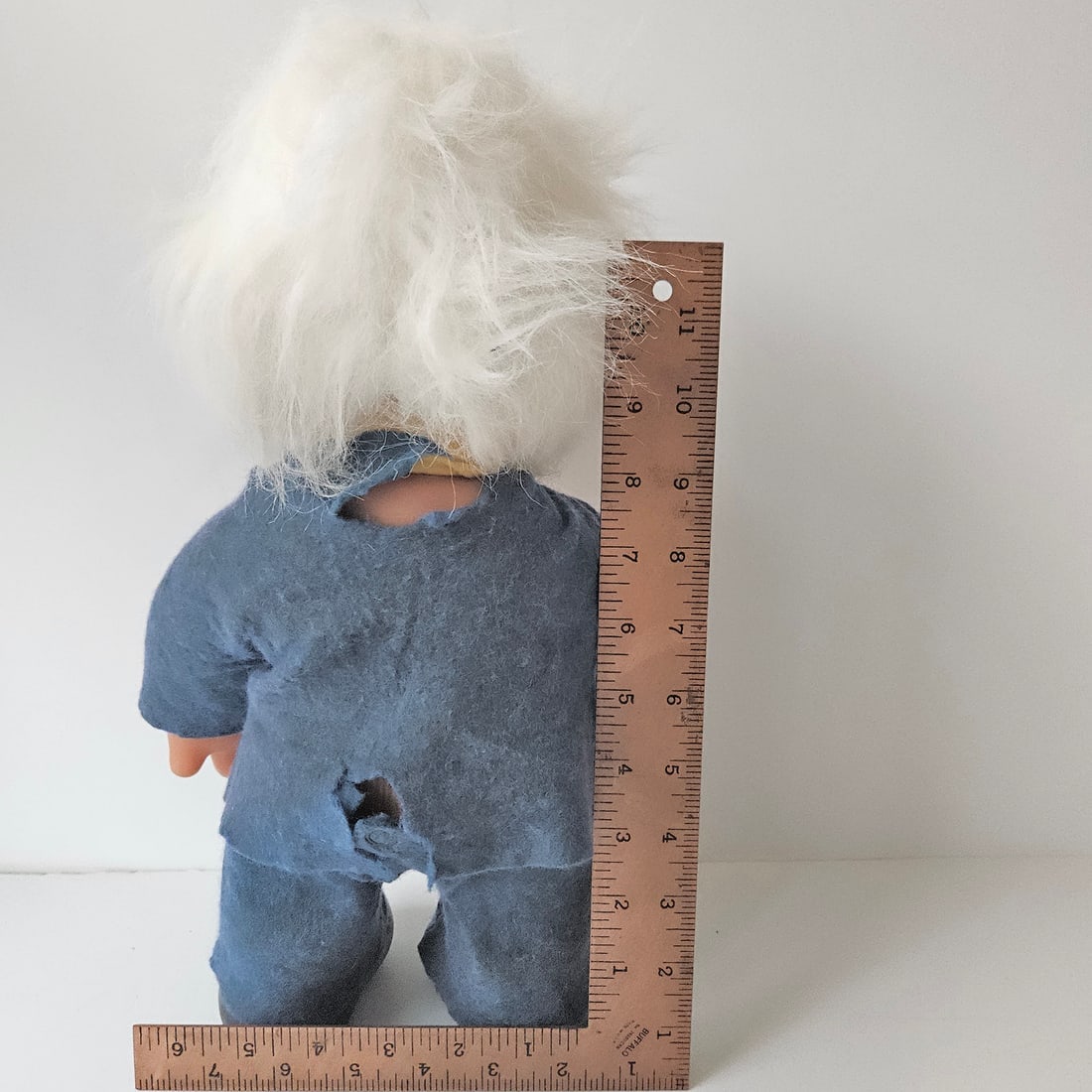 Original Grandpa Norfin Troll Dolls by Thomas Dam 1977 in Blue Felt Clothing #7002 - 8