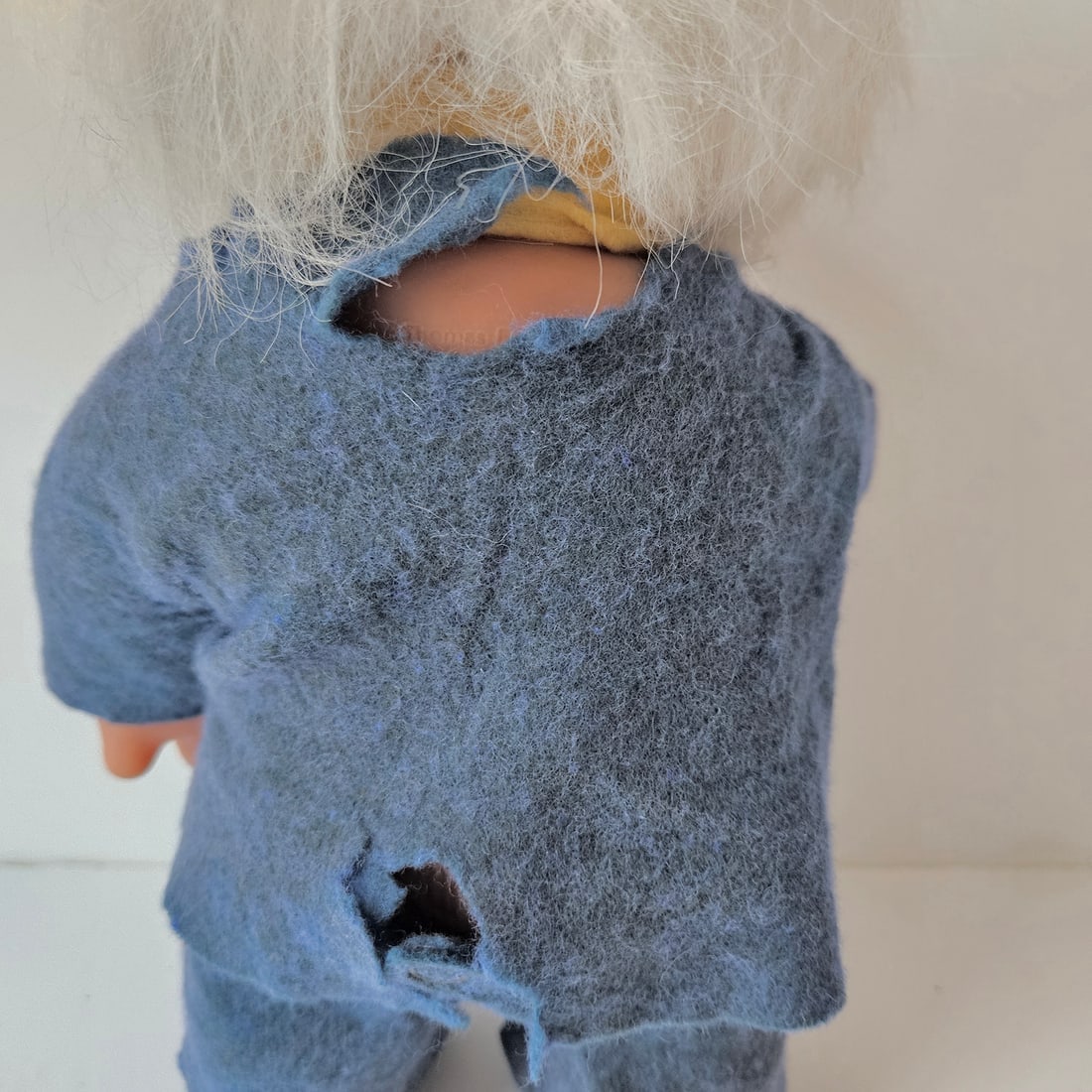 Original Grandpa Norfin Troll Dolls by Thomas Dam 1977 in Blue Felt Clothing #7002 - 9