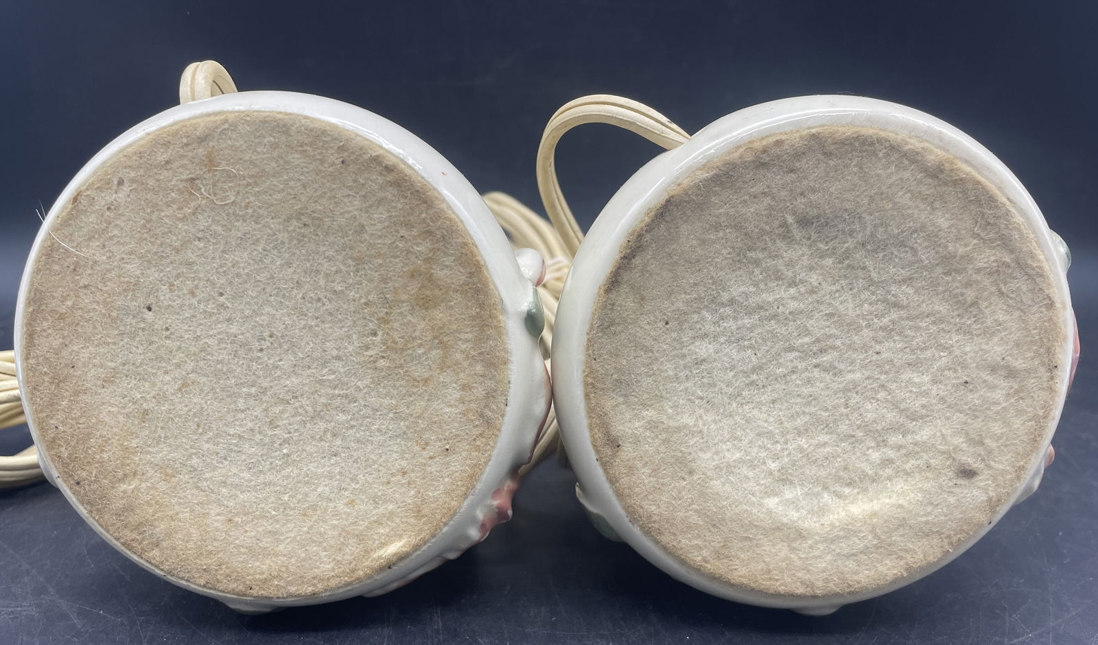 Pair of Vintage WILLIAM F.B. JOHNSON ORCHID Hand Painted Vanity /Dresser Lamps - 7