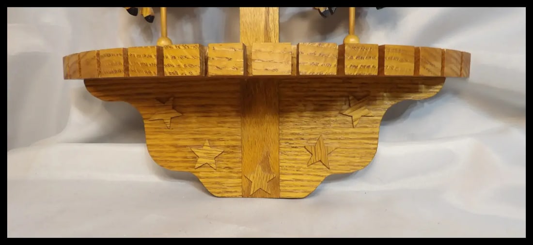 Oak Collector Spoon, Fork, Utensil Holder with Carousel Horses - 10