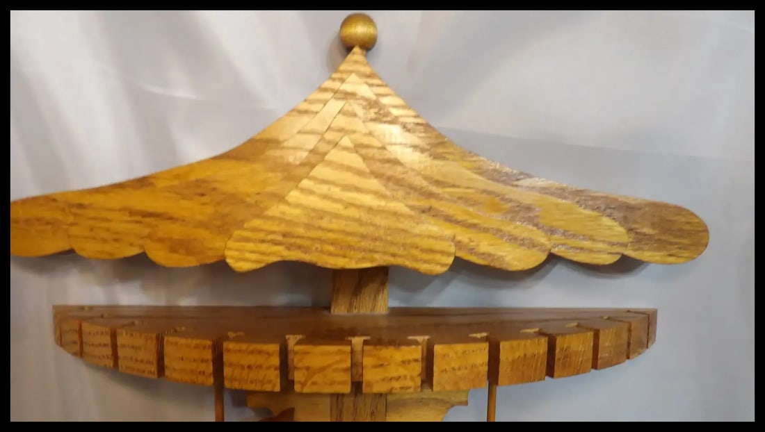 Oak Collector Spoon, Fork, Utensil Holder with Carousel Horses - 4