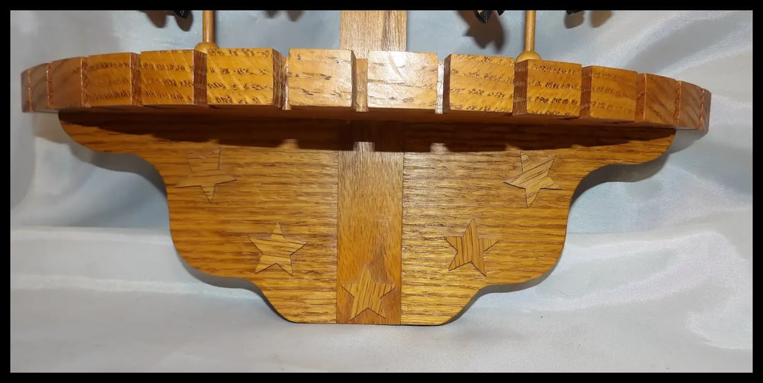 Oak Collector Spoon, Fork, Utensil Holder with Carousel Horses - 7