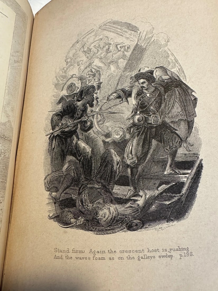 1886 The Poetical Works of Mrs. Felicia Hemans steel Engravings leather BOOK - 10