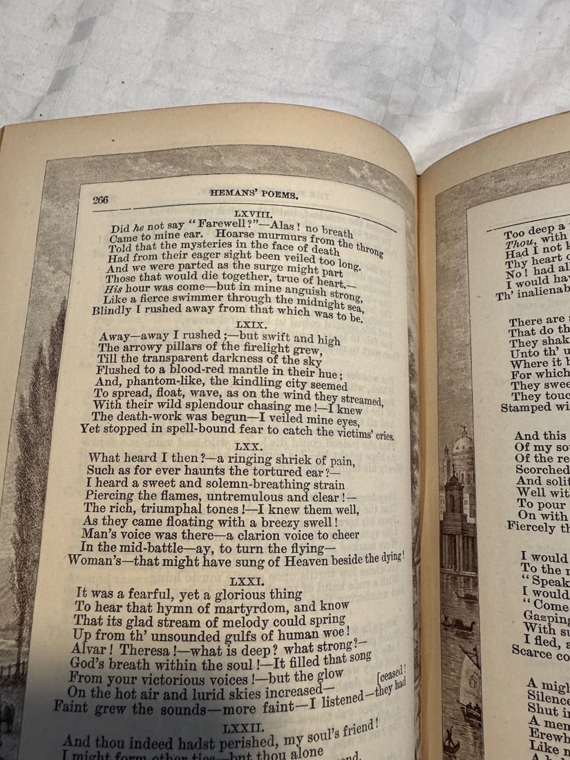 1886 The Poetical Works of Mrs. Felicia Hemans steel Engravings leather BOOK - 4