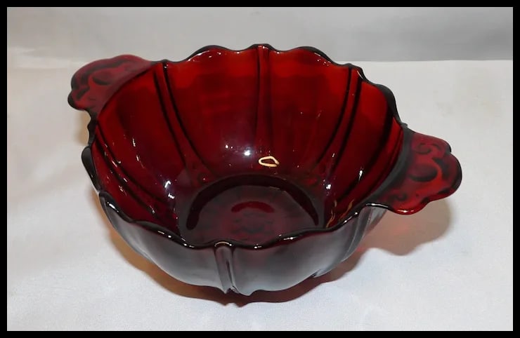Anchor Hocking Royal Ruby Oyster & Pearl Bon Bon Bowl - 2