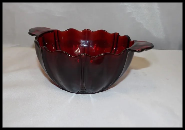 Anchor Hocking Royal Ruby Oyster & Pearl Bon Bon Bowl - 3