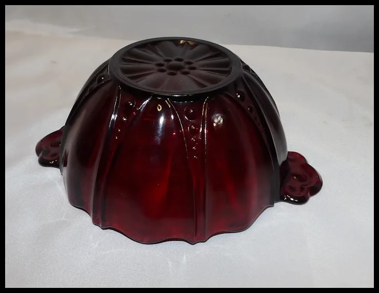 Anchor Hocking Royal Ruby Oyster & Pearl Bon Bon Bowl - 4