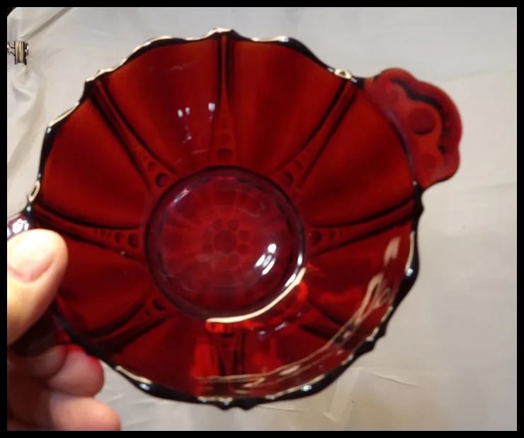 Anchor Hocking Royal Ruby Oyster & Pearl Bon Bon Bowl - 5