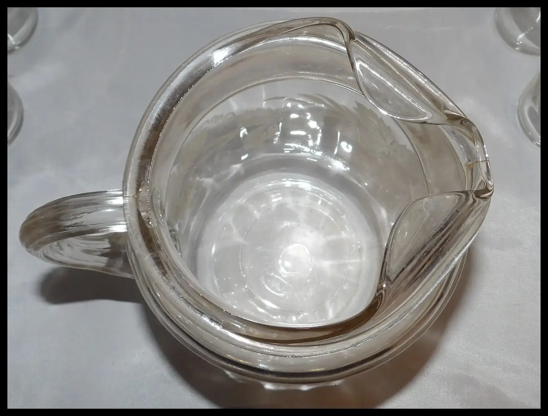 1940’s Bartlett Collins Frosted Grapevine Pitcher and 9 Tumblers - 11