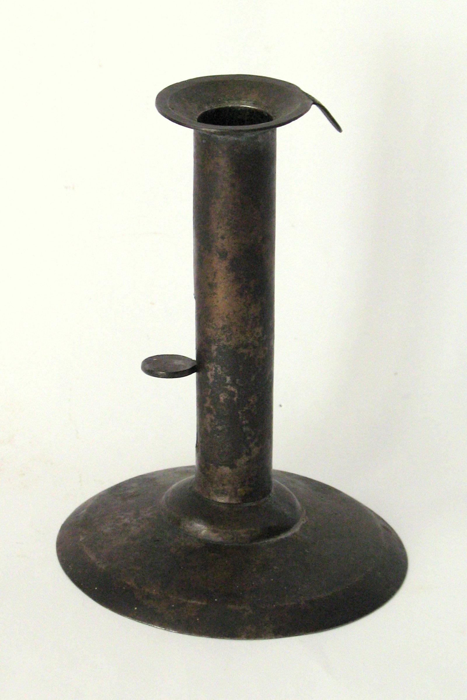 Antique New England metal hog scrapper candle stick. (1 of 5)