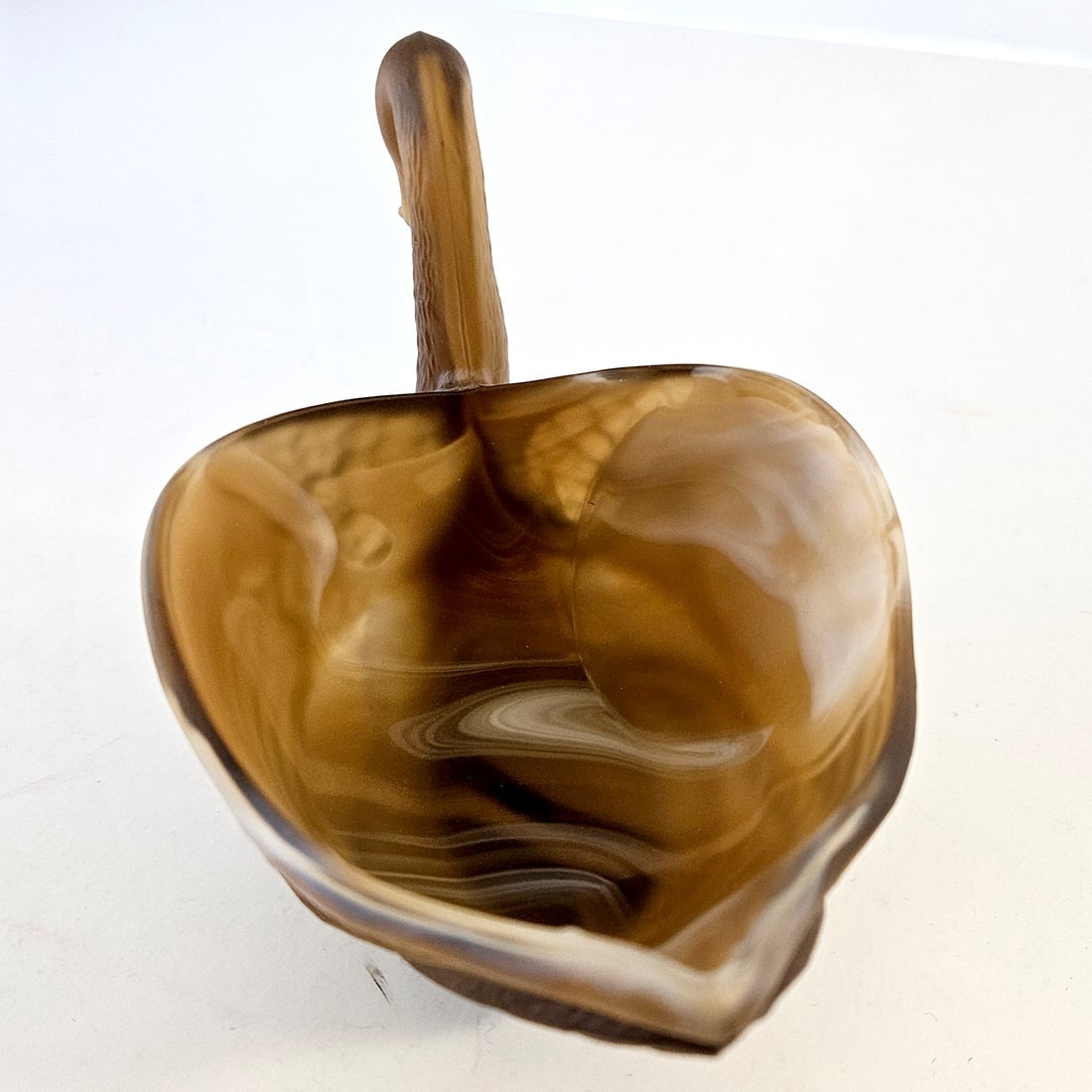 Vintage Imperial Glass Chocolate Caramel Slag Swan Shaped Dish - 2
