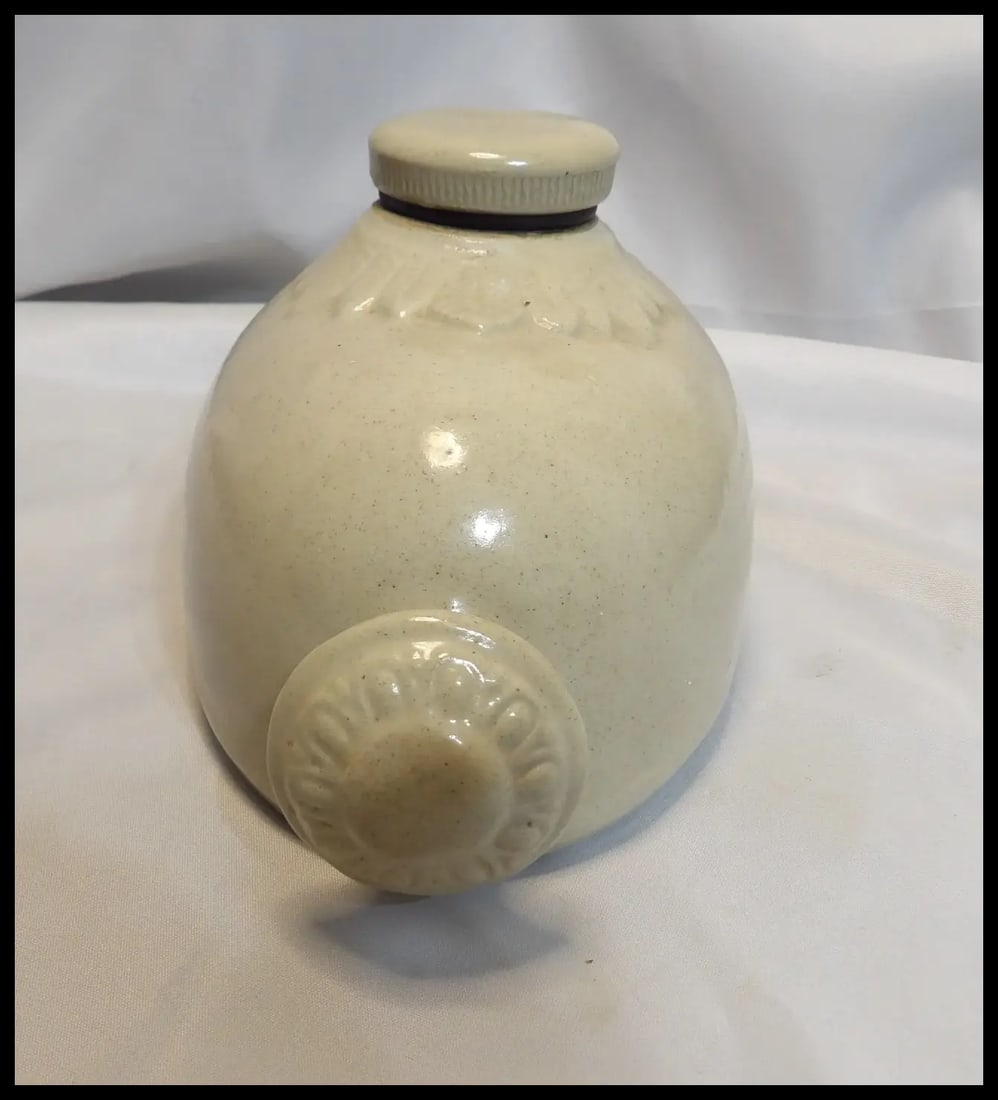 Antique Bourne Denby England Stoneware Foot Warmer Bottle 1.5 pt. #837182/838283 - 3