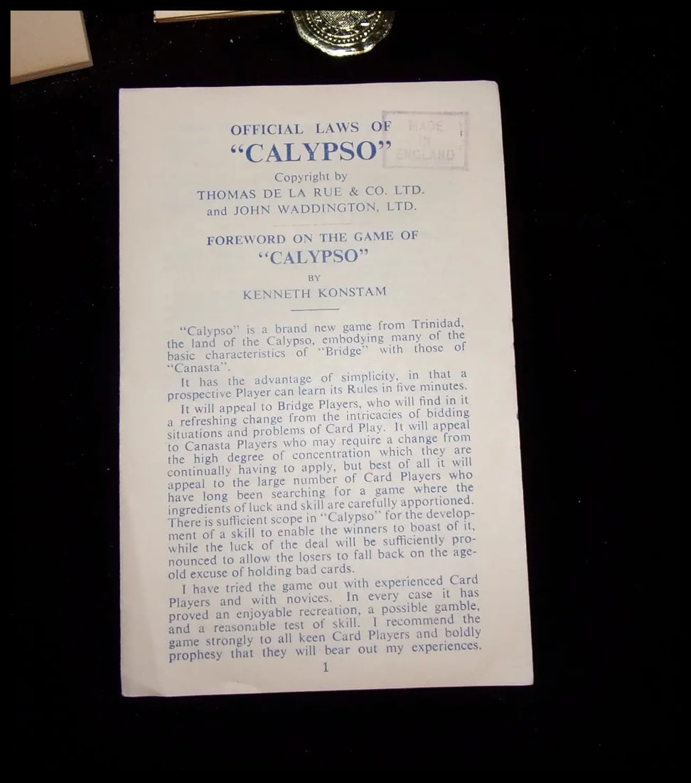 Vintage De La Rue Calypso Card Game Made in England - 5