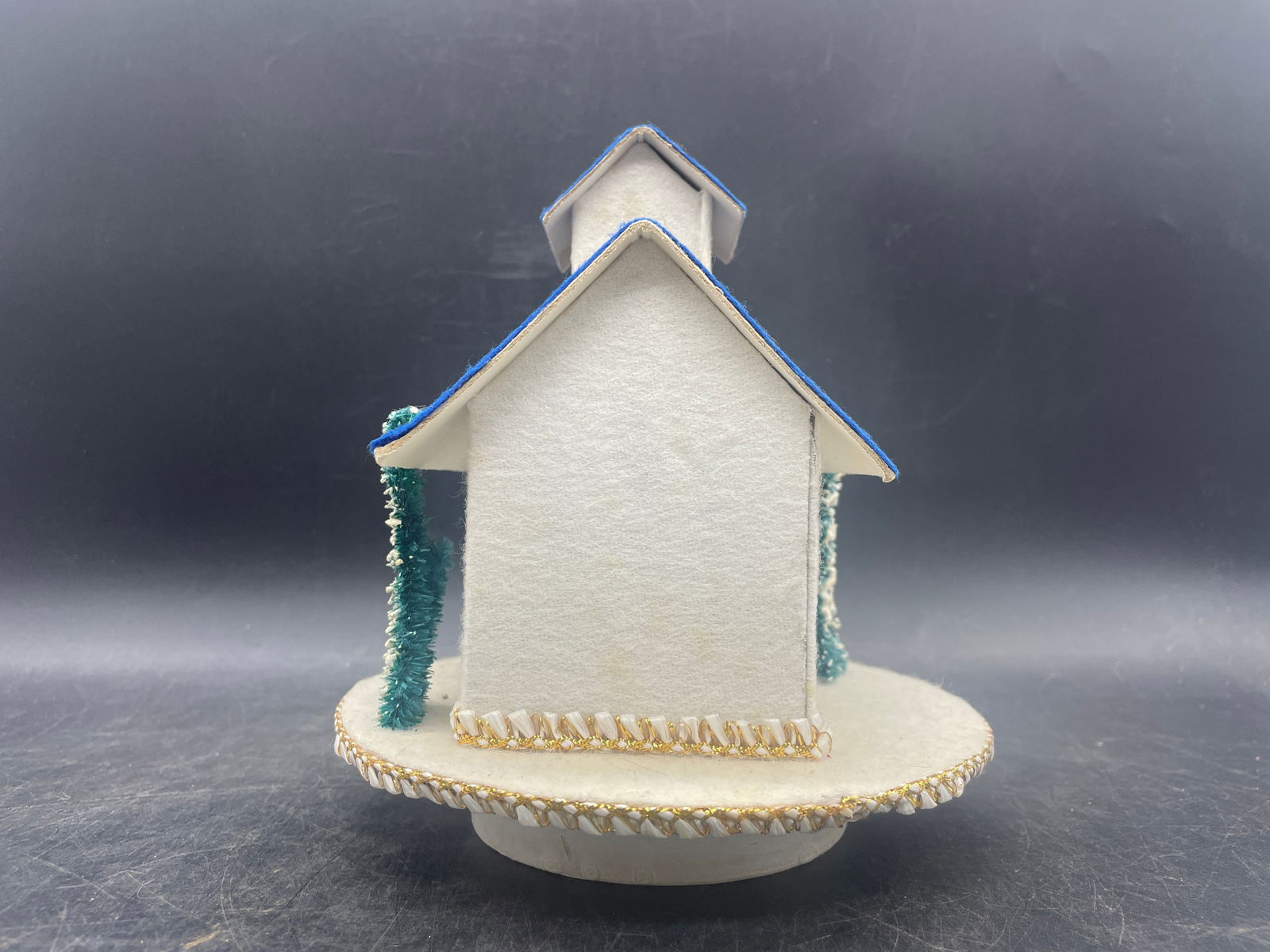 1950s Christmas Church Putz Music Box Rotates Plays Silent Night Rotating Japan - 4