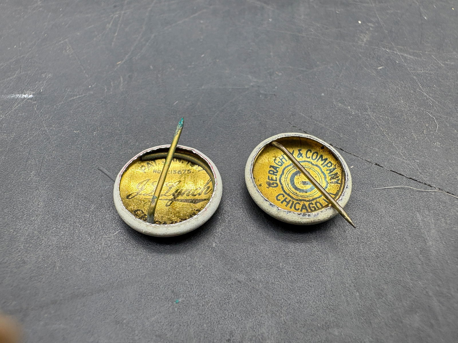 Pair of Antique American Red Cross Pin lot, 1 marked 1920 WW I Collectible Pinback - 3