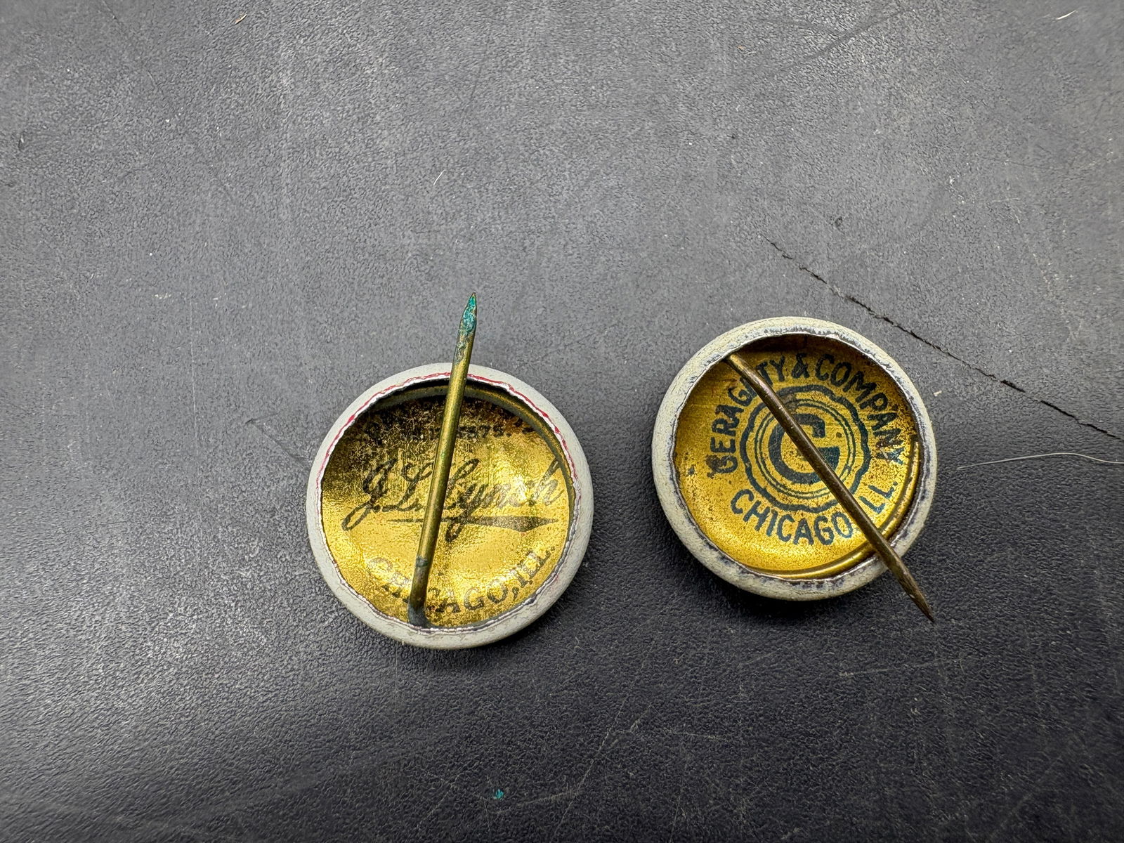 Pair of Antique American Red Cross Pin lot, 1 marked 1920 WW I Collectible Pinback - 4