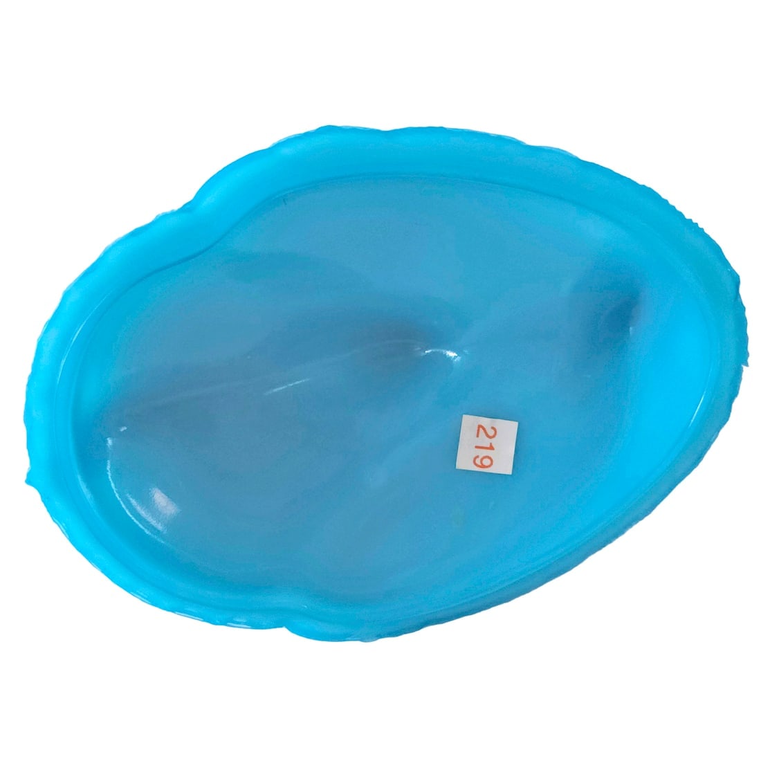 Vintage Blue Opaline Milk Glass Swan on a Nest Candy Dish - 7