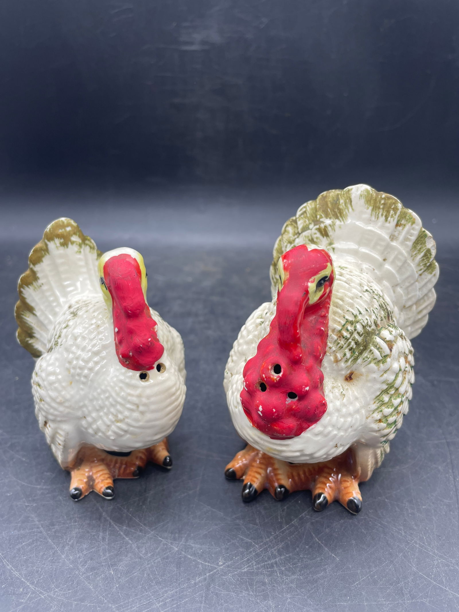 Vintage Ceramic Turkey Salt and Pepper Shaker Set Thanksgiving Decor - 2
