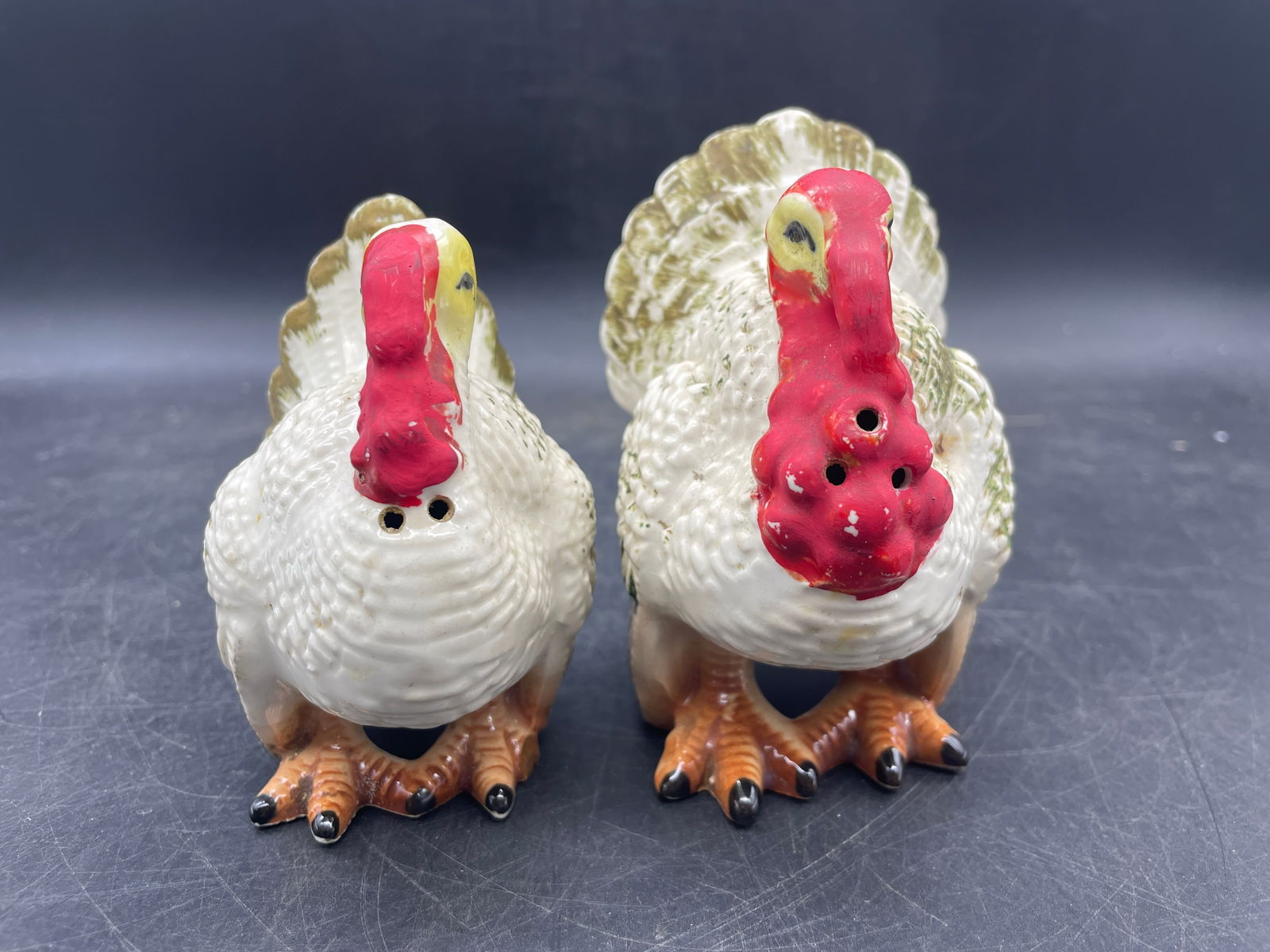 Vintage Ceramic Turkey Salt and Pepper Shaker Set Thanksgiving Decor - 3