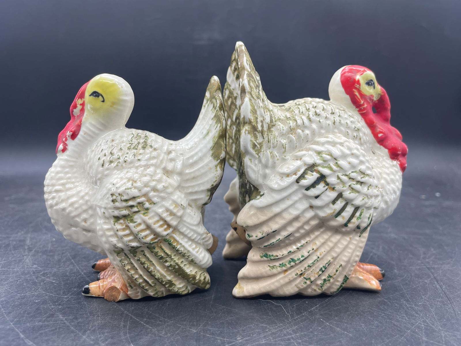 Vintage Ceramic Turkey Salt and Pepper Shaker Set Thanksgiving Decor - 5