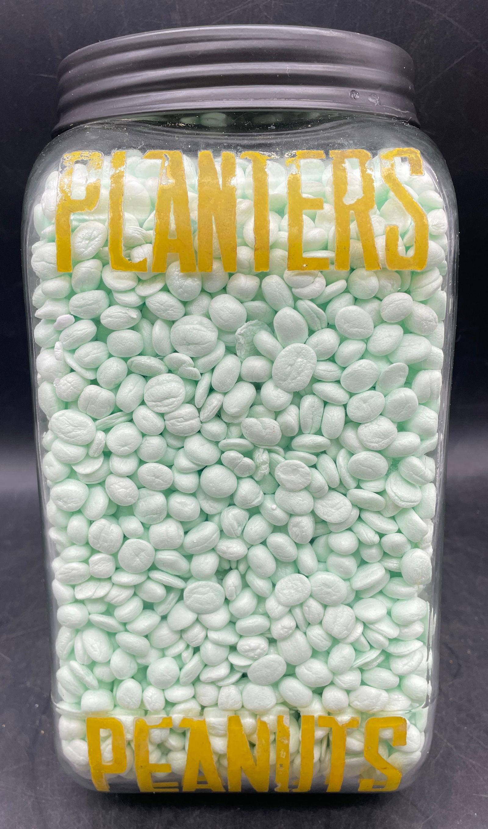 Vintage 1940 Planters Peanuts STREAMLINE Glass Display Jar - 2