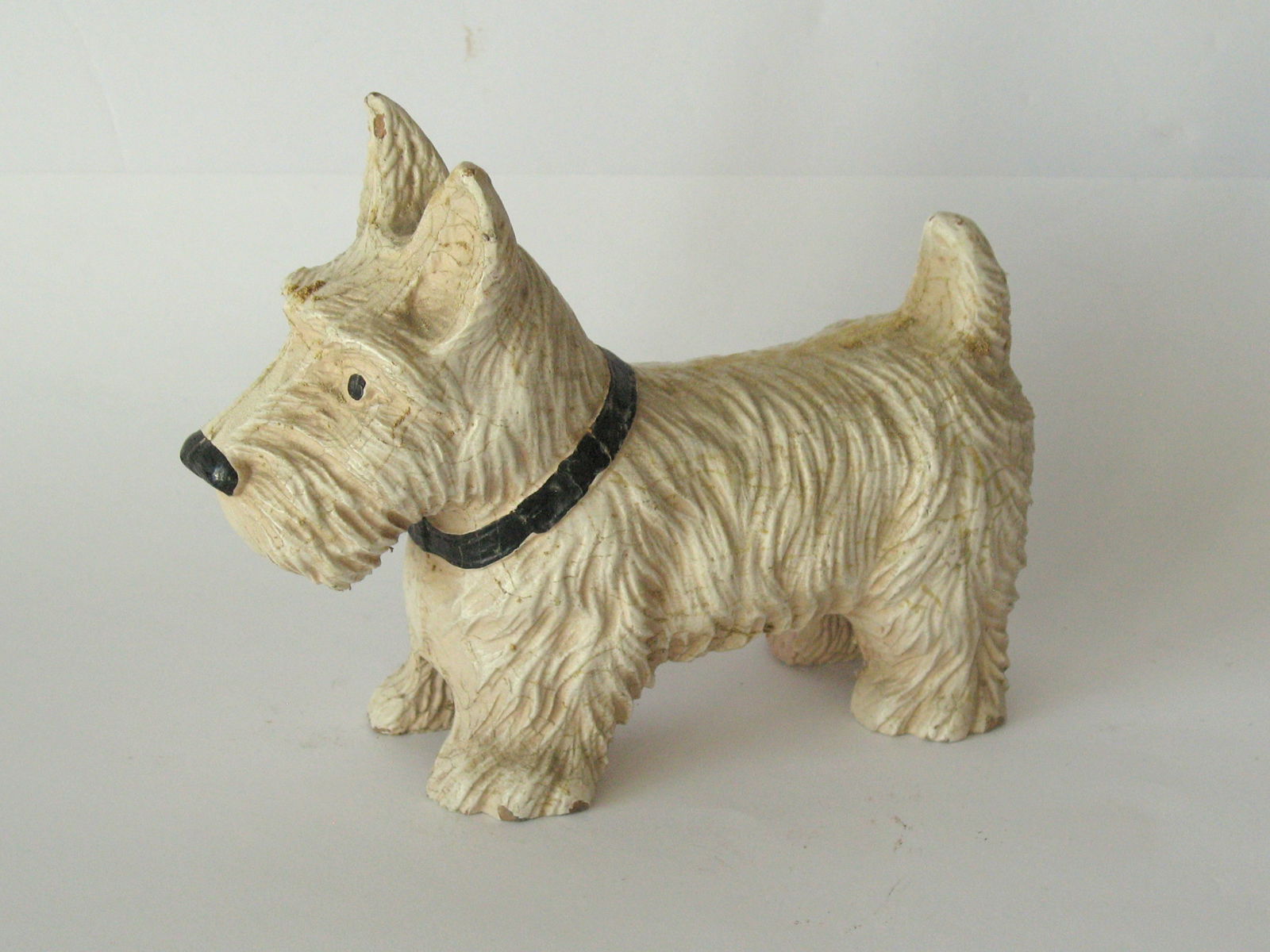 Vintage composition Westie dog figure. (1 of 3)