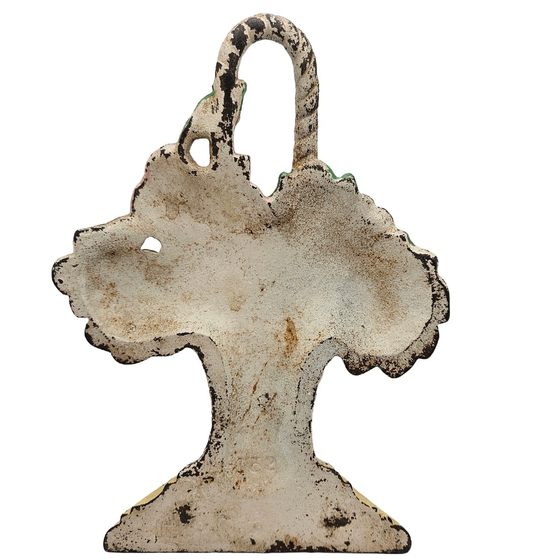 Hard to Find Vintage 1930’s Hubley Model #152 Basket of Flowers Cast Iron Doorstop - 3