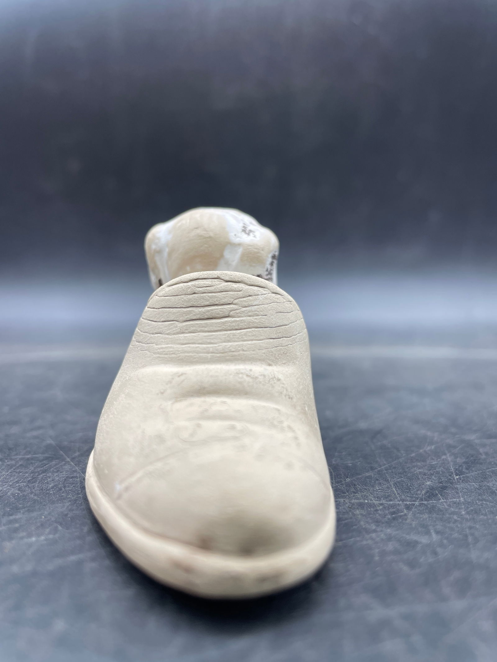 Vintage Bisque Puppy Dog In A Slipper Shoe Figurine Good Morning - 5