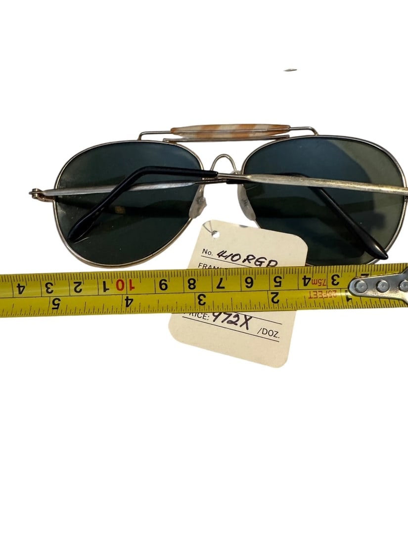 2 Vintage Aviator Sunglasses Green & Brown - Nice Condition - 7