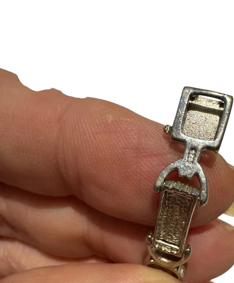 925 Sterling Silver And citrine Topaz Bracelet 7 Inch 12 Grams - 5