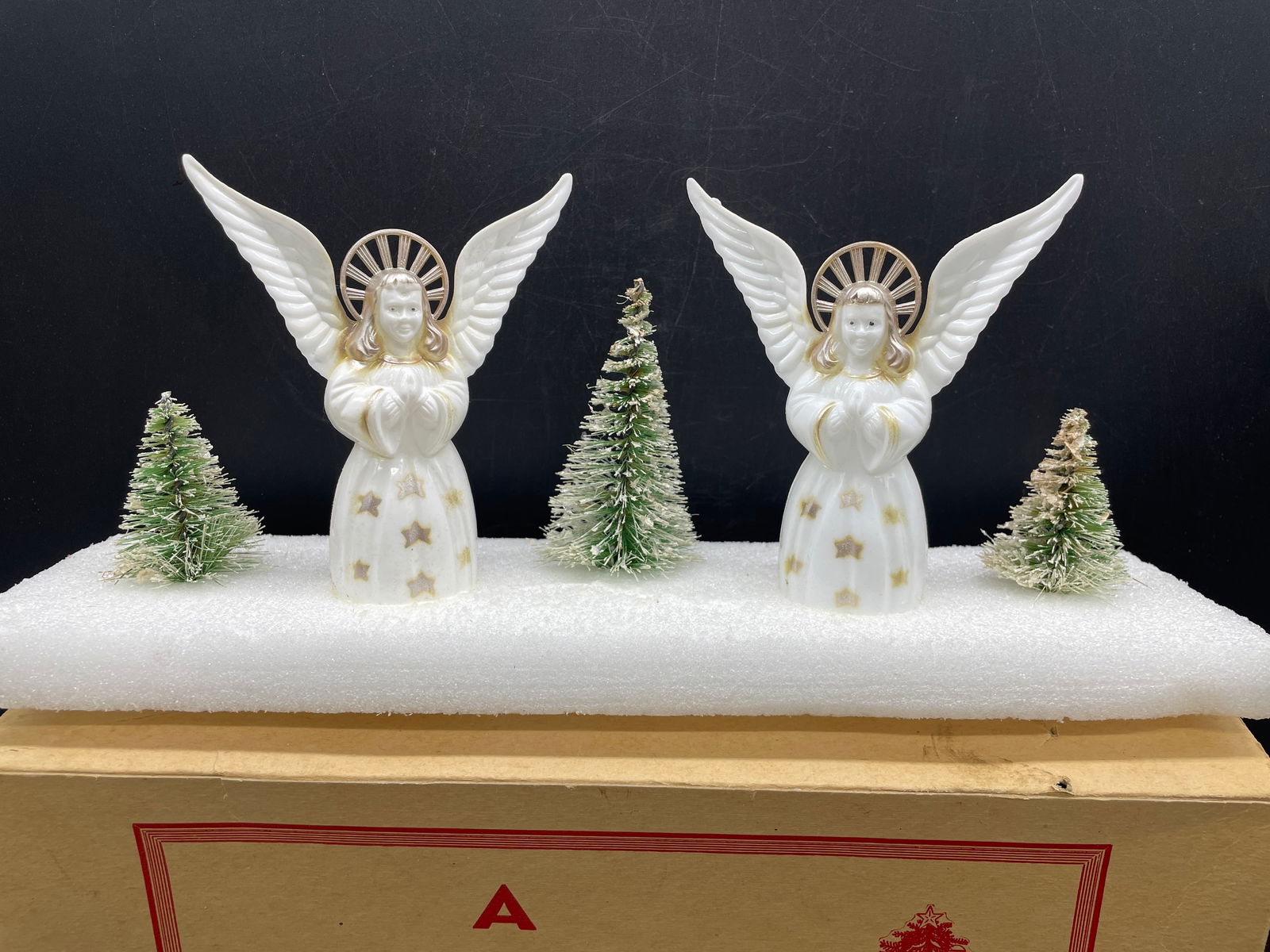 Bradford Winter Scene Christmas Decoration Hard Plastic Angels - 2