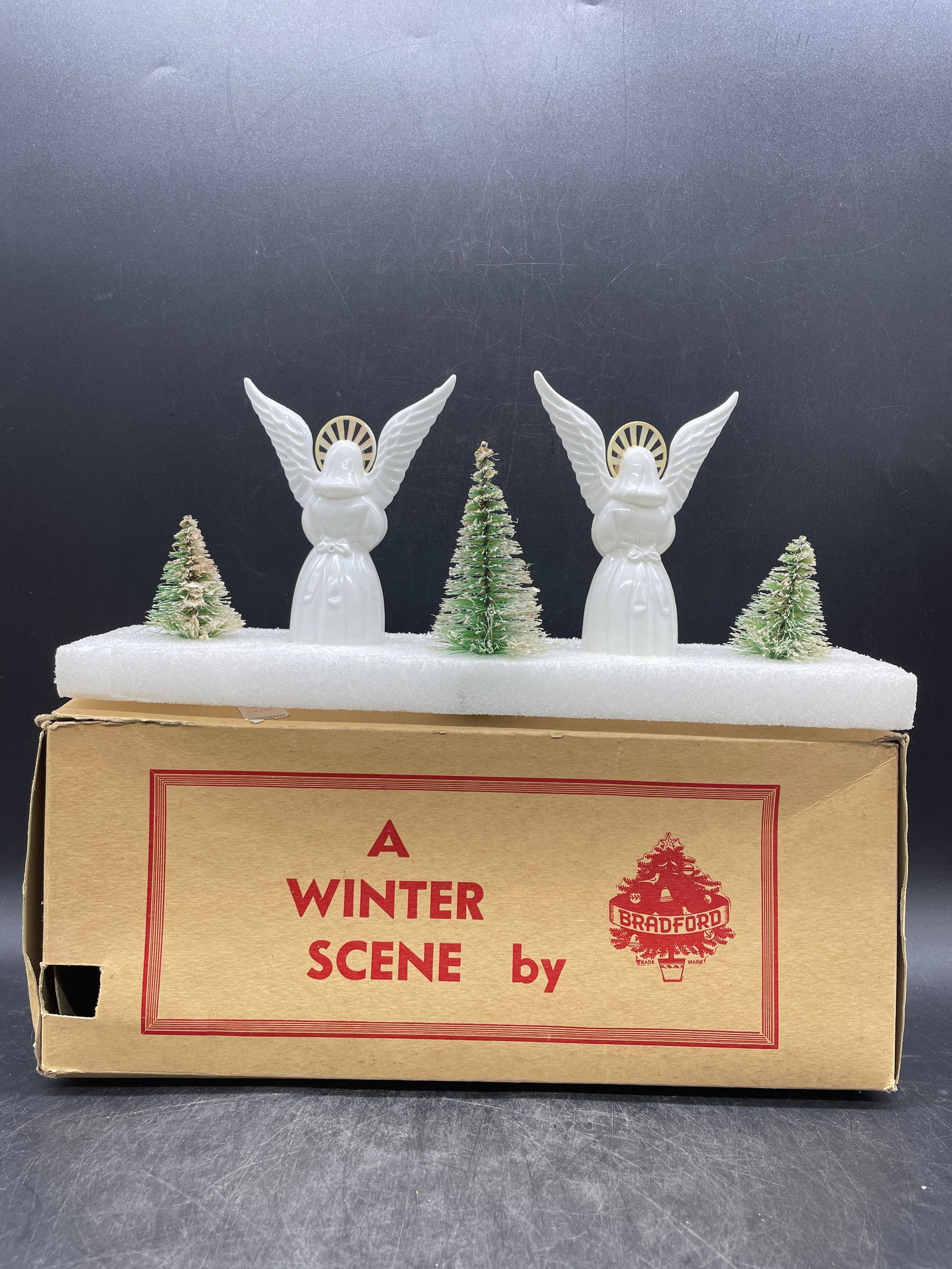 Bradford Winter Scene Christmas Decoration Hard Plastic Angels - 3