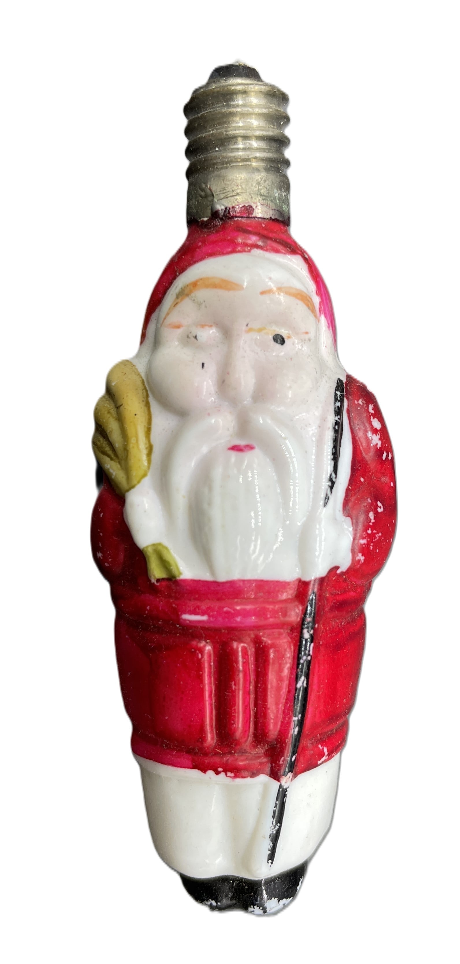 VINTAGE Glass Figural Light Bulb Christmas Santa Claus (1 of 8)