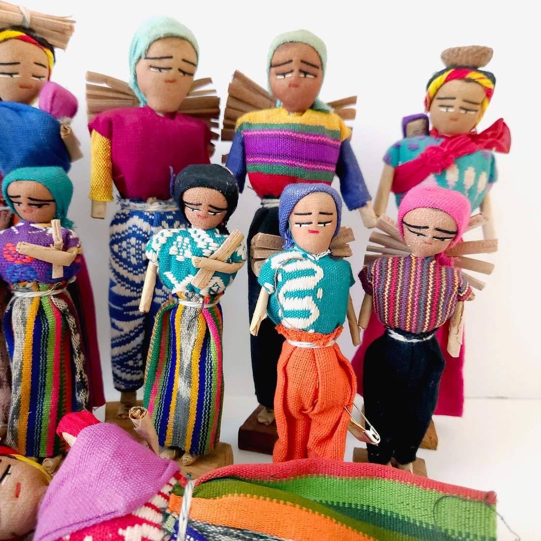 Ethnic Handmade Traditional Vintage Fabric Folk Art Dolls - 13