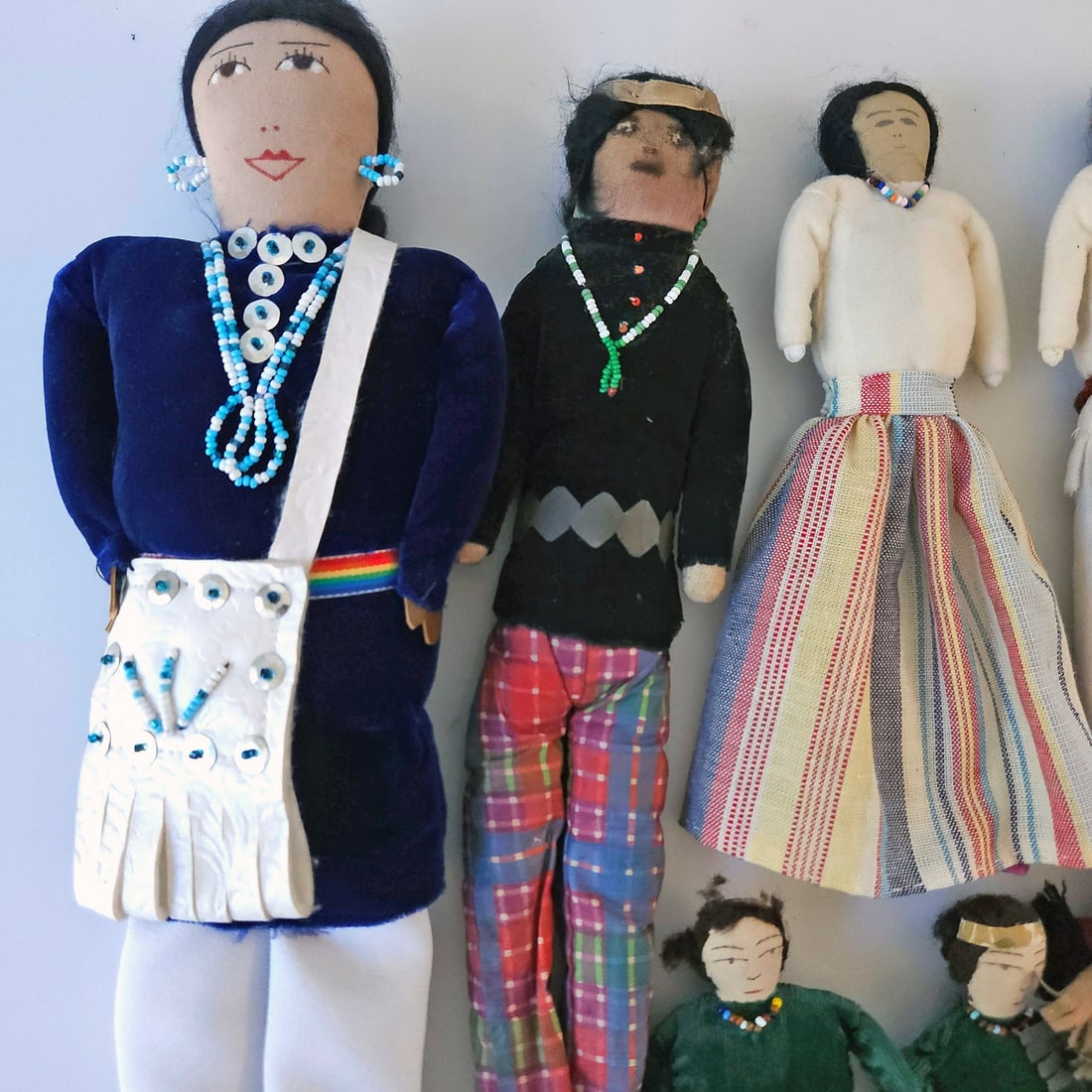 Ethnic Handmade Traditional Vintage Fabric Folk Art Dolls - 3