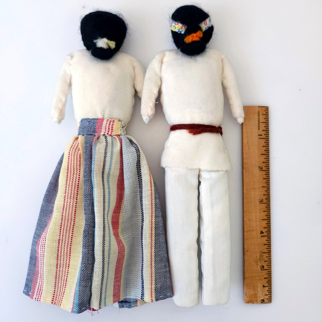 Ethnic Handmade Traditional Vintage Fabric Folk Art Dolls - 8